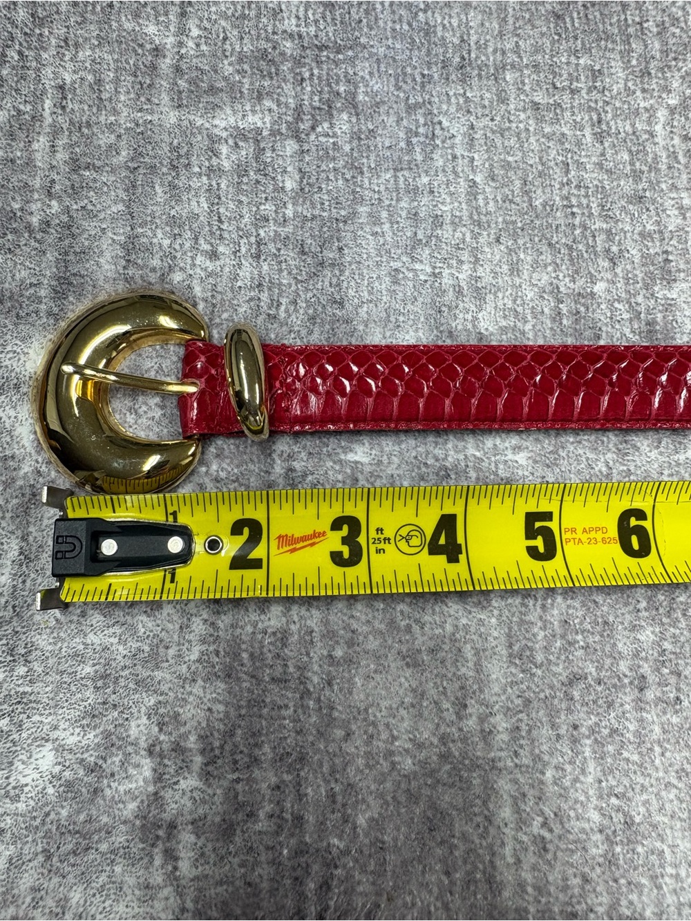 Genuine Snake Skin Belt Women’s Sz 32 Red Gold Hardware Western Sophisticated - Picture 7 of 10